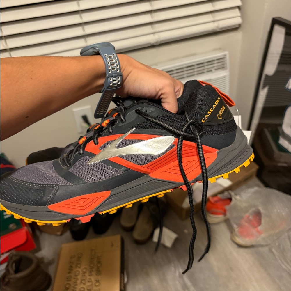Brooks Cascadia Men's Trail Running Shoes - Black and Orange